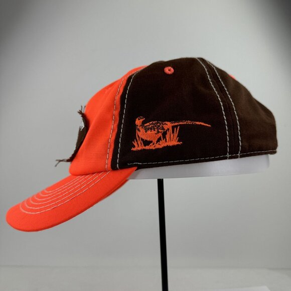 Hunting Hat Ring Neck Pheasant Hunting Adjustable Snapback Blaze Orange Cap - Picture 2 of 8